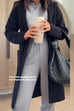 Chicest Open Front Pocketed Hooded Sweater Coat