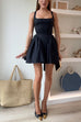 Karleedress Square Neck Bow Knot Backless Mini Dress