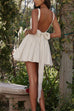 Karleedress Square Neck Bow Knot Backless Mini Dress