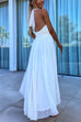 Karleedress Halter Backless Waisted Tulle Maxi Dress