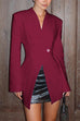 Karleedress Chic V Neck Single Button Irregular Blazer