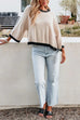 Karleedress Crewneck Drop Shoulder Color Block Knit Sweater