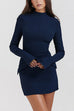 Karleedress Mockneck Long Sleeves Bodycon Mini Dress