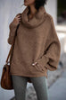 Karleedress Cowl Neck Batwing Sleeves Loose Sweater