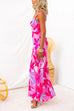 Sleeveless Adjustable Straps Floral Print Maxi Dress