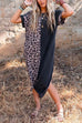 Karleedress Curve Hem Side Split Leopard Splice Long Dress