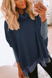 Karleedress Cowl Neck Long Sleeve Side Split Sweatshirt