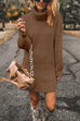 Karleedress Turtleneck Long Sleeves Ribbed Knit Sweater Dress(in 7 Colors!)