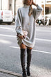 Karleedress Turtleneck Ribbed Knit Oversized Sweater Dress