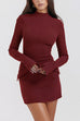 Karleedress Mockneck Long Sleeves Bodycon Mini Dress