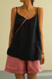 Karleedress Scoop Neck Solid Cotton Linen Cami Top