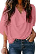 Karleedress Cowl Neck Short Sleeve Drape Chiffon Shirt