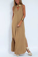 Karleedress Sleeveless V Neck Side Split Maxi Dress