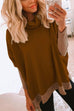 Karleedress Cowl Neck Long Sleeve Side Split Sweatshirt