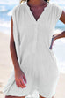 Karleedress Buttons V Neck Sleeveless Ruched Beach Dress