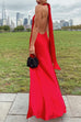 Halter Backless High Slit Maxi Party Dress