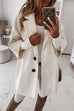 Karleedress Lapel 3/4 Sleeve Pockets Midi Coat