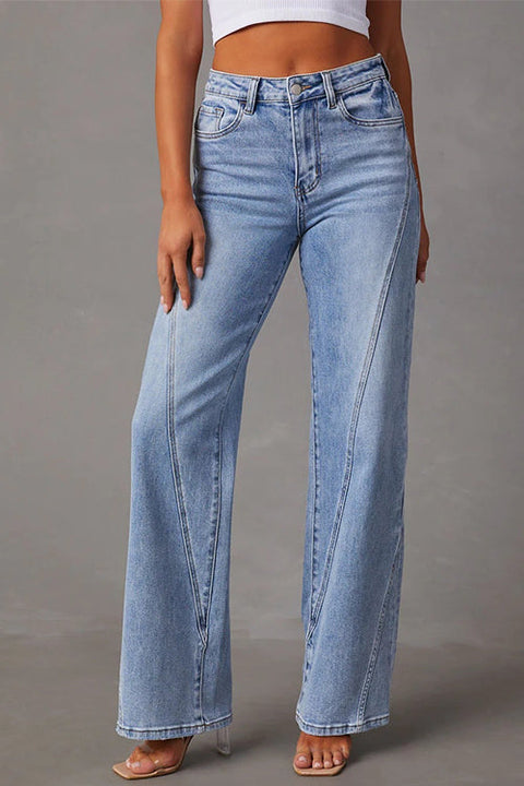 Karleedress Timeless Distressed Straight Leg Splice Jeans