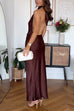 Karleedress Halter Backless Satin Maxi Party Dress