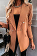 Karleedress Lapel Double Breasted Open Front Blazer Jacket