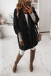 Karleedress Lapel 3/4 Sleeve Pockets Midi Coat