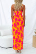 Karleedress One Shoulder Side Split Printed Cami Maxi Dress