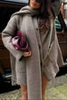 Karleedress Button Down Pocketed Winter Knit Coat with Scarf