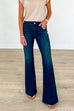 Karleedress Raw Hem Flare Bottoms Denim Pants