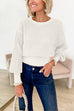 4 Colors Crewneck Back Cut Out Splice Knitting Sweater