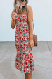 Karleedress Floral Sleeveless Midi Ruffle Dress