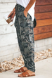 Karleedress High Waist Drawstring Camo Casual Pants