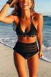 Karleedress Halter Hollow Out Tassel Two-piece Swimwear