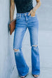 Karleedress Distressed Ripped Flared Denim Pants