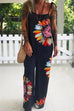 Karleedress Tie Shoulder Wide Leg Printed Baggy Cami Jumpsuit