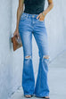 Karleedress Distressed Ripped Flared Denim Pants