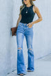 Karleedress Distressed Ripped Flared Denim Pants