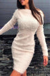 Karleedress Crewneck Stretchy Fuzzy Slim Fit Dress