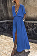 Karleedress Deep V Neck High Split Maxi Holiday Dress