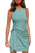 KD Bow Knot Front Ruched Sleeveless Dress