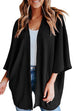 Karleedress Solid Open Front Kimono Knitting Cardigan