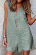 Karleedress Buttons V Neck Sleeveless Wide Leg Romper