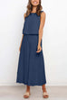 Karleedress Crewneck Sleeveless Top and Wide Leg Pants Solid Set