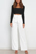 Karleedress Elegant Tie Waist Wide Leg Office Pants