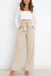 Karleedress Elegant Tie Waist Wide Leg Office Pants