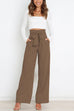 Karleedress Elegant Tie Waist Wide Leg Office Pants