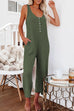 Karleedress U Neck Buttons Tank Jumpsuit with Pockets