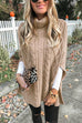 Karleedress Turtleneck Cable Knit Cloak Sweater