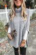 Karleedress Turtleneck Cable Knit Cloak Sweater