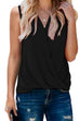 KD V Neck Wrap Front Sleeveless Top