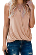 KD V Neck Wrap Front Sleeveless Top